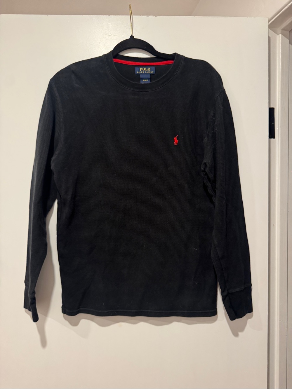 Polo Ralph Lauren Waffle Knit Thermal Shirt | Black | Medium